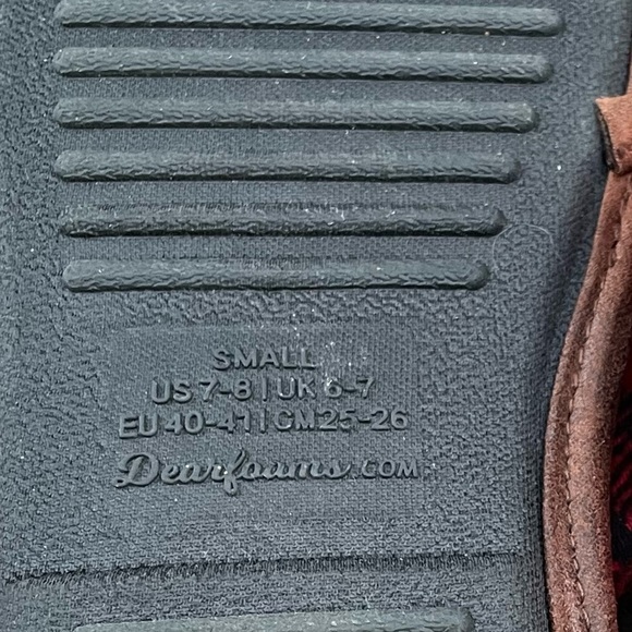 Mens Red & Black Plaid “PAPA BEAR” Indoor/Outdoor Hard sole Scuff Slippers 7/8 - Picture 5 of 7